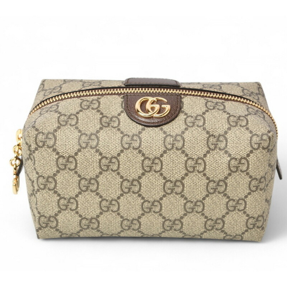 Gucci Ophidia GG Canvas Pouch Brown Beige